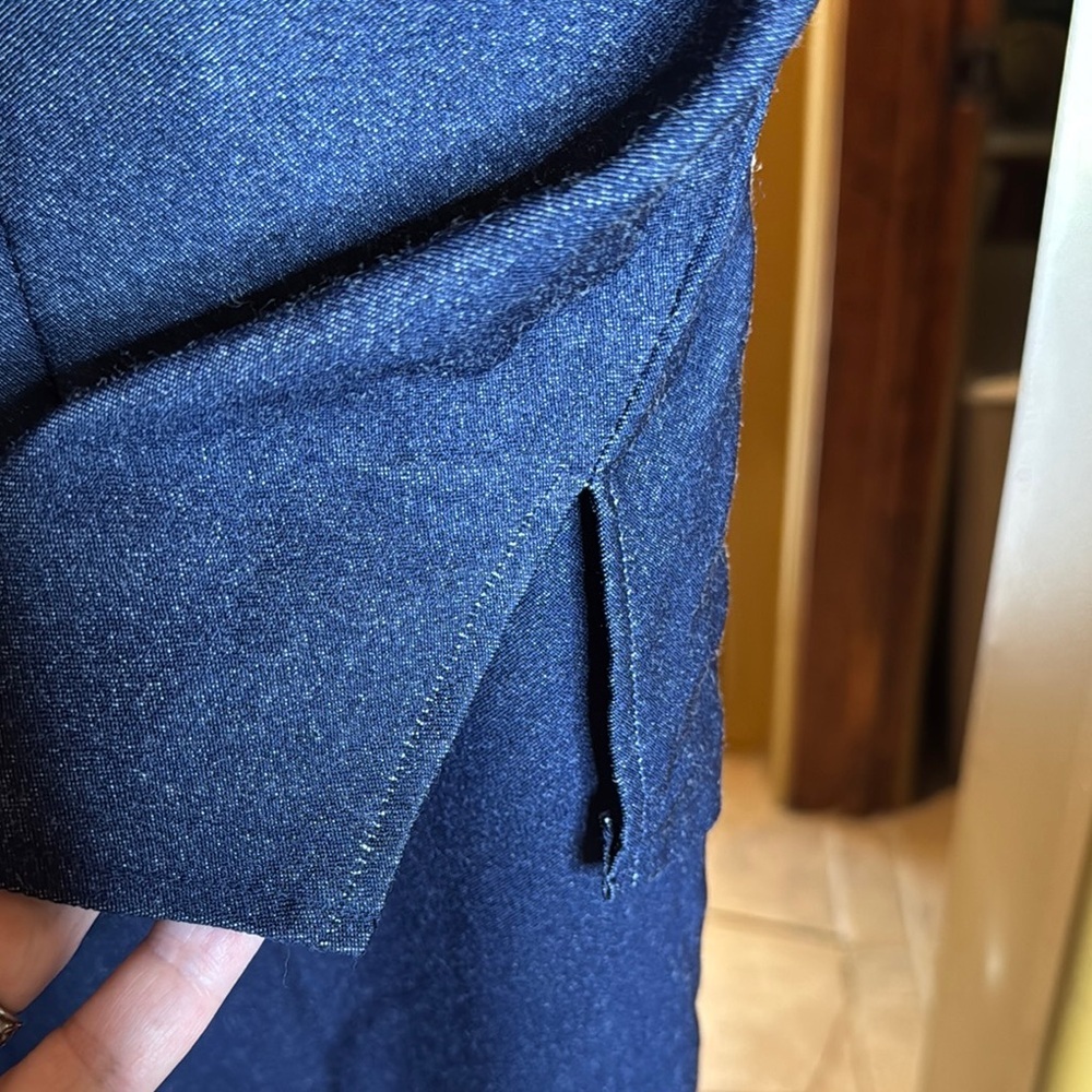 Vintage Indulgence Indigo Blue Jean Vest Pantsuit Size Large - Picture 7 of 13